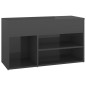 vidaXL Schuhbank Hochglanz-Grau 80x30x45 cm Holzwerkstoff vidaXL Schuhbank Hochglanz-Grau 80x30x45 cm Holzwerkstoff
