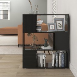 vidaXL Bücherregal Raumteiler Hochglanz-Schwarz 80x24x94 cm
