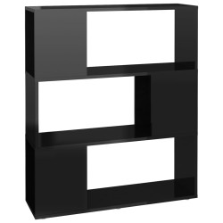 vidaXL Bücherregal Raumteiler Hochglanz-Schwarz 80x24x94 cm