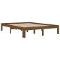 vidaXL Massivholzbett Honigbraun 135x190 cm