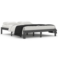 vidaXL Massivholzbett Grau 150x200 cm