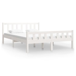 vidaXL Massivholzbett Weiß 120x190 cm
