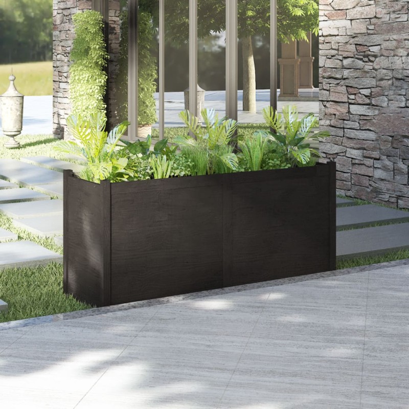 vidaXL Pflanzkübel Schwarz 150x50x70 cm Massivholz Kiefer vidaXL Pflanzkübel Schwarz 150x50x70 cm Massivholz Kiefer
