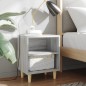 vidaXL Nachttisch mit Massivholz-Beinen Grau Sonoma 40x30x50 cm vidaXL Nachttisch mit Massivholz-Beinen Grau Sonoma 40x30x50 cm
