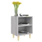 vidaXL Nachttisch mit Massivholz-Beinen Grau Sonoma 40x30x50 cm vidaXL Nachttisch mit Massivholz-Beinen Grau Sonoma 40x30x50 cm