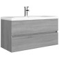 vidaXL Waschbeckenschrank Grau Sonoma 90x38,5x45 cm Holzwerkstoff vidaXL Waschbeckenschrank Grau Sonoma 90x38,5x45 cm Holzwerkstoff
