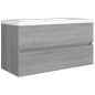 vidaXL Waschbeckenschrank Grau Sonoma 90x38,5x45 cm Holzwerkstoff vidaXL Waschbeckenschrank Grau Sonoma 90x38,5x45 cm Holzwerkstoff