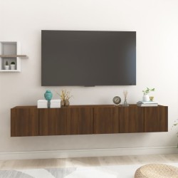 vidaXL TV-Wandschrank Braun Eiche 3 Stk. 60x30x30 cm Holzwerkstoff