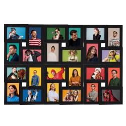 vidaXL Collage Bilderrahmen für 24x(13x18 cm) Fotos Schwarz MDF