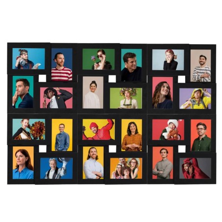 vidaXL Collage Bilderrahmen für 24x(13x18 cm) Fotos Schwarz MDF
