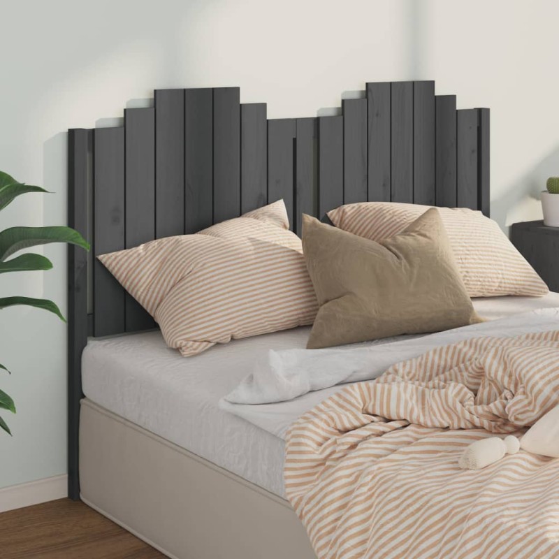 vidaXL Kopfteil Grau 166x4x110 cm Massivholz Kiefer