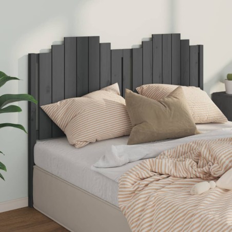 vidaXL Kopfteil Grau 166x4x110 cm Massivholz Kiefer