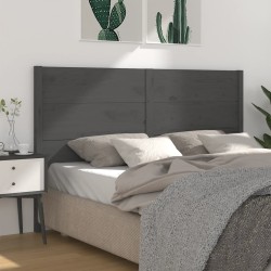 vidaXL Kopfteil Grau 156x4x100 cm Massivholz Kiefer