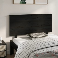vidaXL Bett-Kopfteil Schwarz 139x6x82,5 cm Massivholz Kiefer
