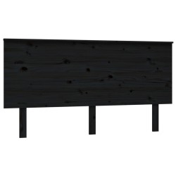 vidaXL Bett-Kopfteil Schwarz 154x6x82,5 cm Massivholz Kiefer