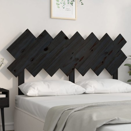 vidaXL Bett-Kopfteil Schwarz 151,5x3x81 cm Massivholz Kiefer
