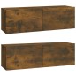 vidaXL TV-Wandschränke 2 Stk. Räuchereiche 100x30x30 cm Holzwerkstoff vidaXL TV-Wandschränke 2 Stk. Räuchereiche 100x30x30 cm Holzwerkstoff