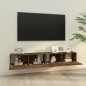 vidaXL TV-Wandschränke 2 Stk. Räuchereiche 100x30x30 cm Holzwerkstoff vidaXL TV-Wandschränke 2 Stk. Räuchereiche 100x30x30 cm Holzwerkstoff