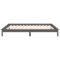 vidaXL Massivholzbett mit LEDs Grau 140x200 cm vidaXL Massivholzbett mit LEDs Grau 140x200 cm