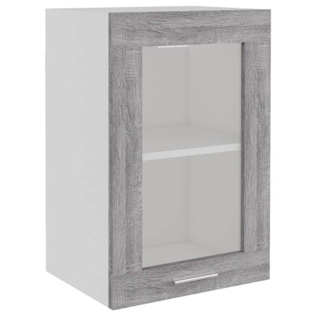 vidaXL Hängeschrank Glas Grau Sonoma 40x31x60 cm Holzwerkstoff