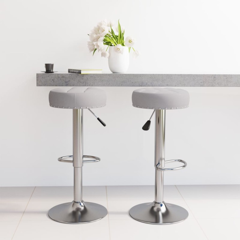 vidaXL Barhocker 2 Stk. Grau Stoff vidaXL Barhocker 2 Stk. Grau Stoff
