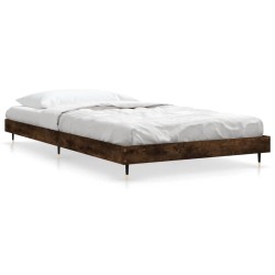 vidaXL Bettgestell Räuchereiche 100x200 cm Holzwerkstoff