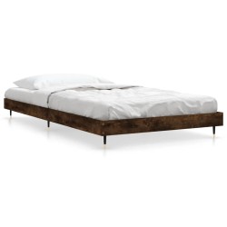 vidaXL Bettgestell Räuchereiche 90x200 cm Holzwerkstoff