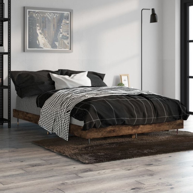 vidaXL Bettgestell Räuchereiche 120x190 cm Holzwerkstoff vidaXL Bettgestell Räuchereiche 120x190 cm Holzwerkstoff