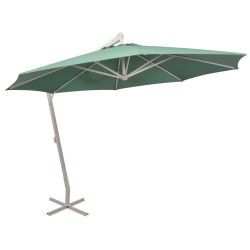 vidaXL Sonnenschirm Ampelschirm 350 cm Grün Aluminiummast