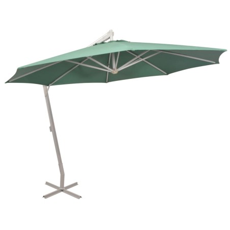 vidaXL Sonnenschirm Ampelschirm 350 cm Grün Aluminiummast
