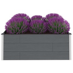 vidaXL Garten-Hochbeet Grau 200 x 100 x 54 cm WPC