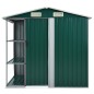 vidaXL Gartenhaus mit Regal Grün 205x130x183 cm Eisen vidaXL Gartenhaus mit Regal Grün 205x130x183 cm Eisen