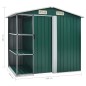vidaXL Gartenhaus mit Regal Grün 205x130x183 cm Eisen vidaXL Gartenhaus mit Regal Grün 205x130x183 cm Eisen