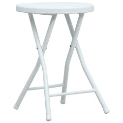 vidaXL Klappbare Garten-Hocker 4 Stk. Weiß HDPE Rattanoptik