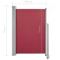 vidaXL Ausziehbare Seitenmarkise 120x300 cm Rot vidaXL Ausziehbare Seitenmarkise 120x300 cm Rot