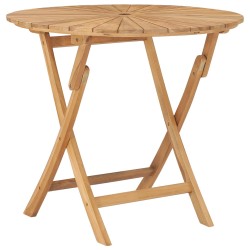 vidaXL Klappbarer Gartentisch Ø 85 cm Teak Massivholz