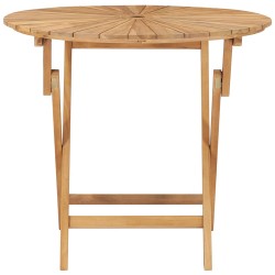 vidaXL Klappbarer Gartentisch Ø 85 cm Teak Massivholz