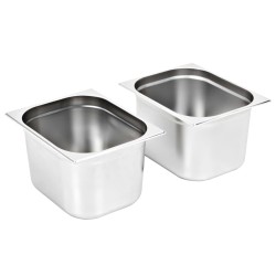 vidaXL Gastronormbehälter 2 Stk. GN 1/2 200 mm Edelstahl 