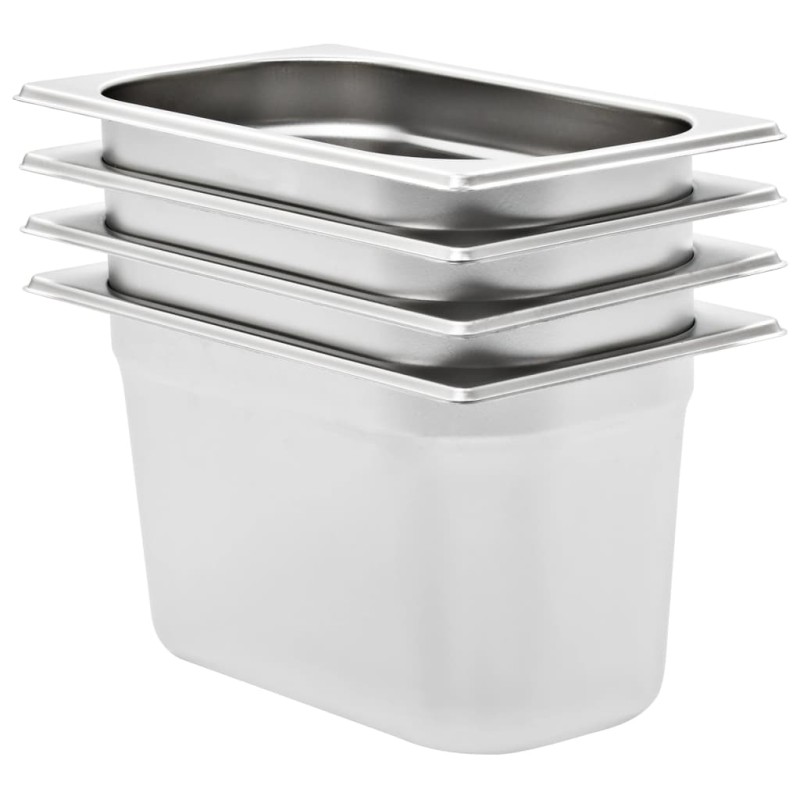 vidaXL Gastronormbehälter 4 Stk. GN 1/4 150 mm Edelstahl vidaXL Gastronormbehälter 4 Stk. GN 1/4 150 mm Edelstahl