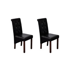 vidaXL Esszimmerstühle 2 Stk. Schwarz Kunstleder 