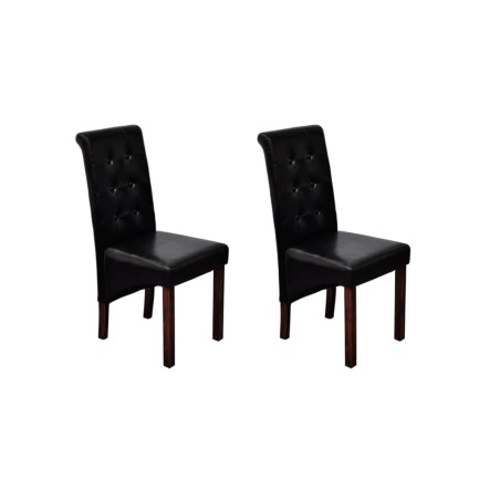 vidaXL Esszimmerstühle 2 Stk. Schwarz Kunstleder 