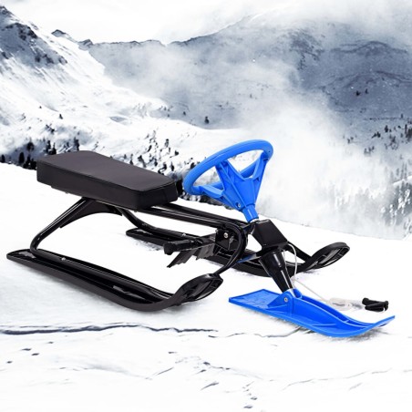 vidaXL Schlitten Bob Schwarz und Blau 