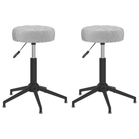 Essstühle 2 Stk. Drehbar Grau Samt