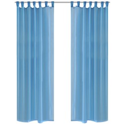 2 x Transparente Gardine Fertiggardine 140 x 225 cm türkis