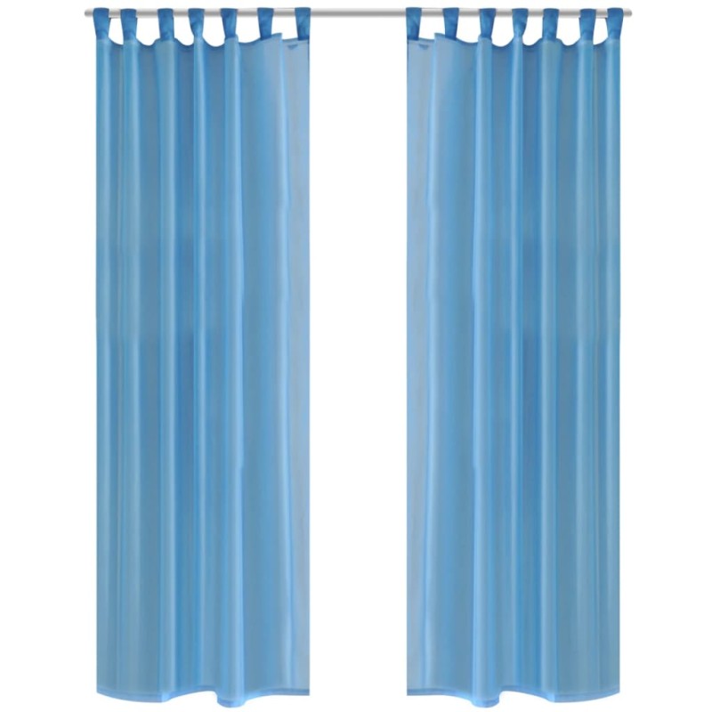 2 x Transparente Gardine Fertiggardine 140 x 225 cm türkis 2 x Transparente Gardine Fertiggardine 140 x 225 cm türkis