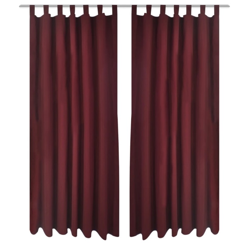 Vorhänge Gardinen aus Satin 2-teilig 140 x 225 cm Dunkelrot Vorhänge Gardinen aus Satin 2-teilig 140 x 225 cm Dunkelrot