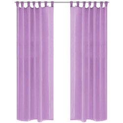 vidaXL Vorhänge aus Voile 2 Stk. mit Schlaufen 140 x 225 cm Lila