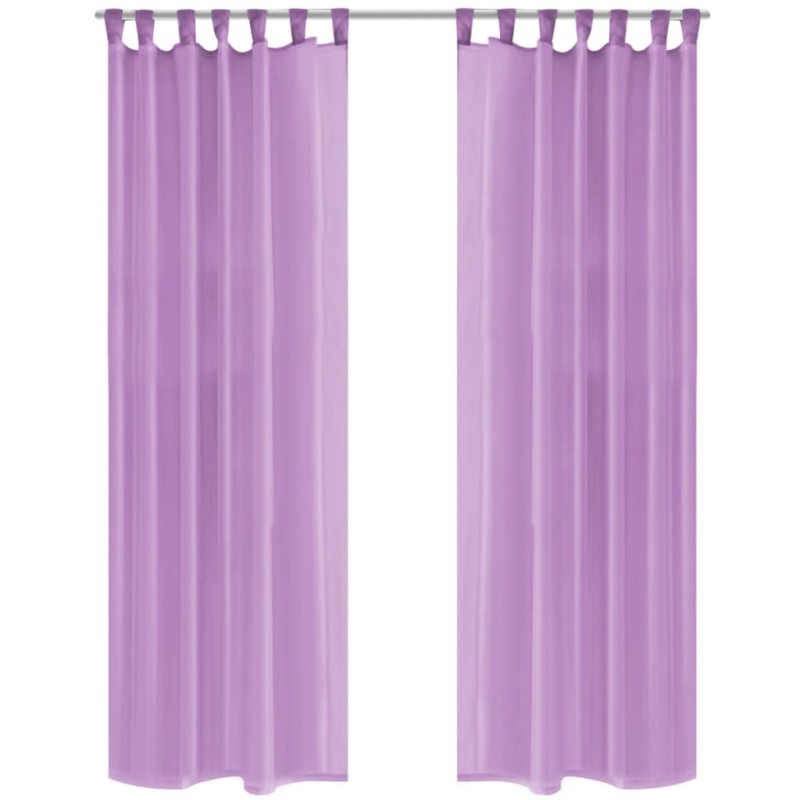 vidaXL Vorhänge aus Voile 2 Stk. mit Schlaufen 140 x 225 cm Lila vidaXL Vorhänge aus Voile 2 Stk. mit Schlaufen 140 x 225 cm Lila