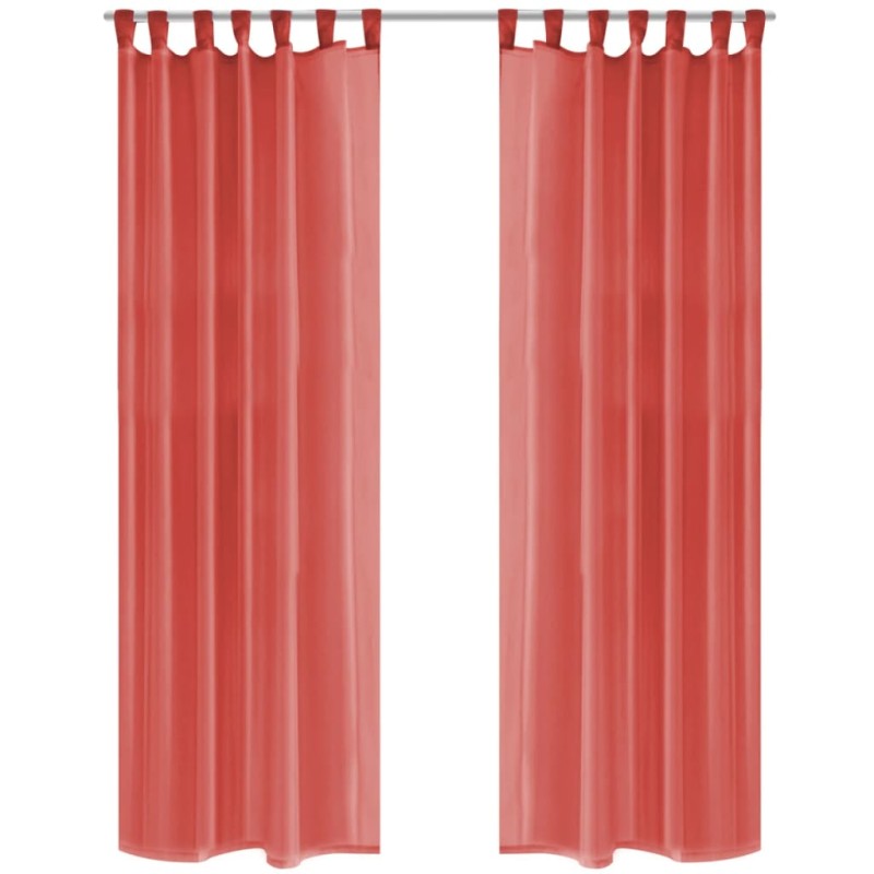 vidaXL Voile-Gardinen 2 Stk. 140 x 245 cm Rot vidaXL Voile-Gardinen 2 Stk. 140 x 245 cm Rot