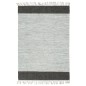 vidaXL Handgewebter Chindi-Teppich Leder 160x230 cm Hellgrau Schwarz vidaXL Handgewebter Chindi-Teppich Leder 160x230 cm Hellgrau Schwarz